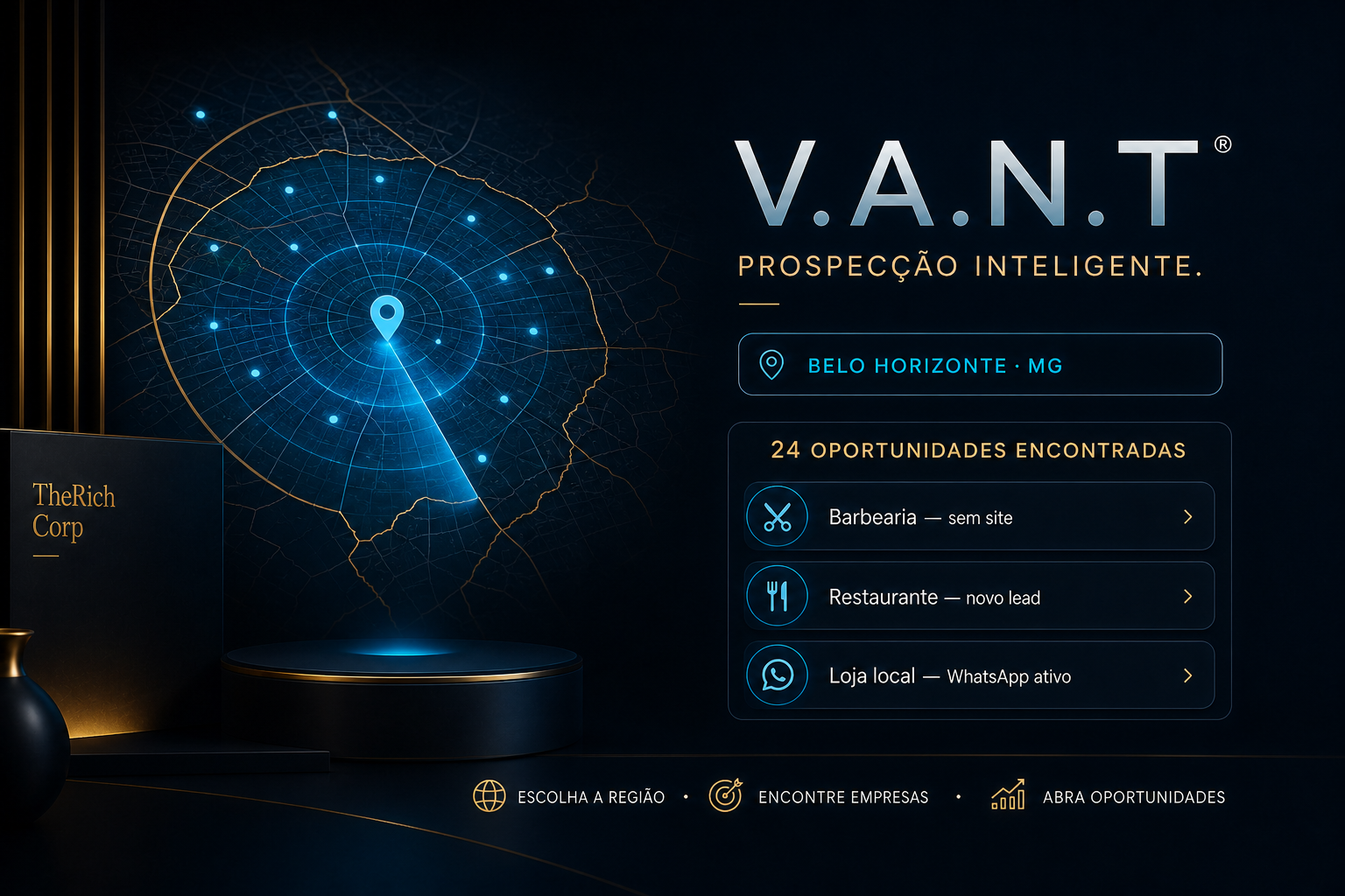 V.A.N.T, sistema de prospecção inteligente pesquisando empresas e oportunidades comerciais em Belo Horizonte